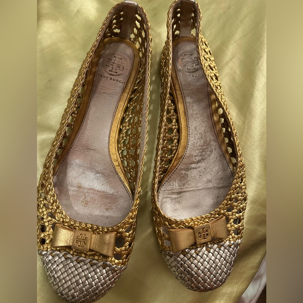 Preloved Tory Burch Carlyle Woven Ballerina Flats